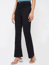 Women Elissa Jeans Boot Cut Fit Jet Black High Rise