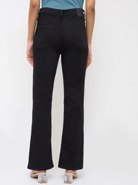 Women Elissa Jeans Boot Cut Fit Jet Black High Rise