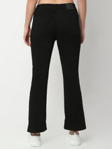 Women Jeans Boot Cut Fit Jet Black High Rise