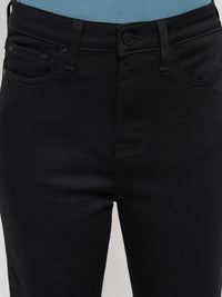 Women Elissa Jeans Boot Cut Fit Jet Black High Rise