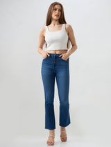 Women Elissa Jeans Boot Cut Fit Blue High Rise