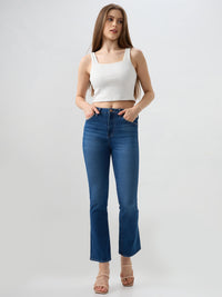 Women Elissa Jeans Boot Cut Fit Blue High Rise
