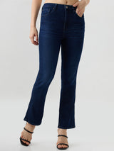 Women Elissa Jeans Boot Cut Fit Dark Blue High Rise