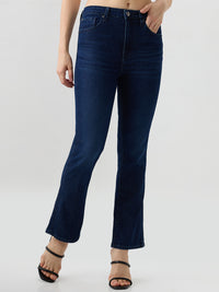 Women Elissa Jeans Boot Cut Fit Dark Blue High Rise