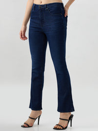 Women Elissa Jeans Boot Cut Fit Dark Blue High Rise