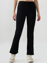 Women Elissa Jeans Boot Cut Fit Black High Rise