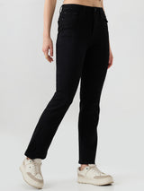 Women Elissa Jeans Boot Cut Fit Black High Rise