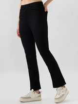 Women Elissa Jeans Boot Cut Fit Black High Rise