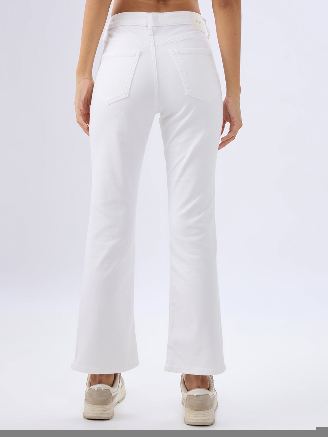 Spykar White Boot Cut Fit High Rise Jeans For Women