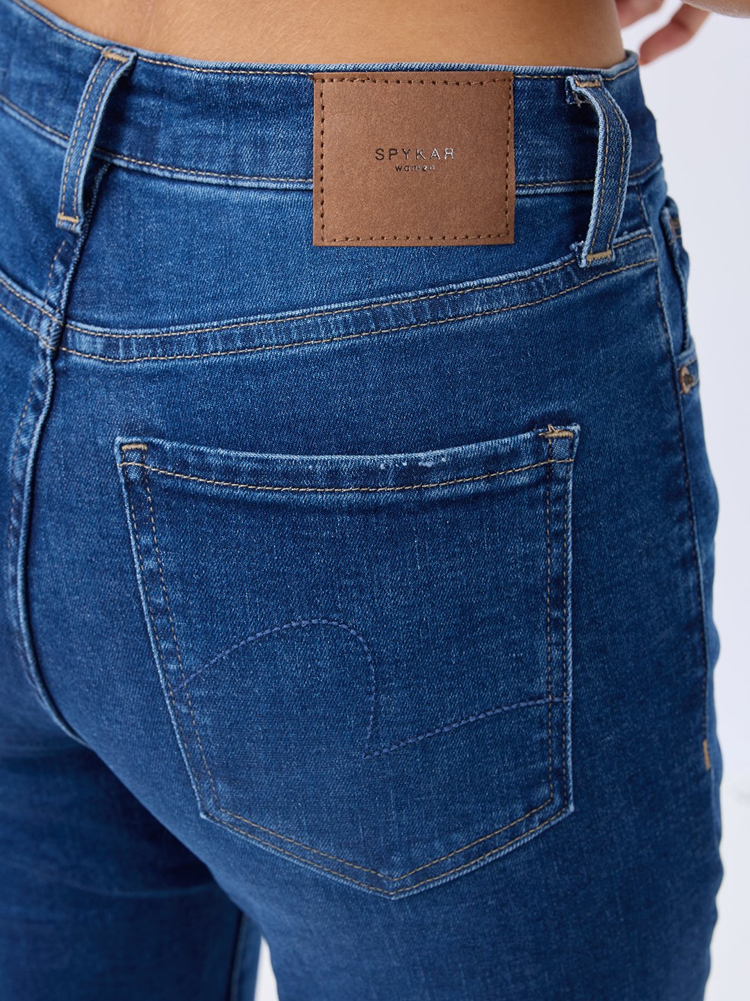 Spykar Mid Blue Boot Cut Fit High Rise Jeans For Women