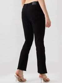 Women Jeans Cut Fit Black High Rise