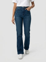 Women Elissa Jeans Boot Cut Fit Dark Blue High Rise