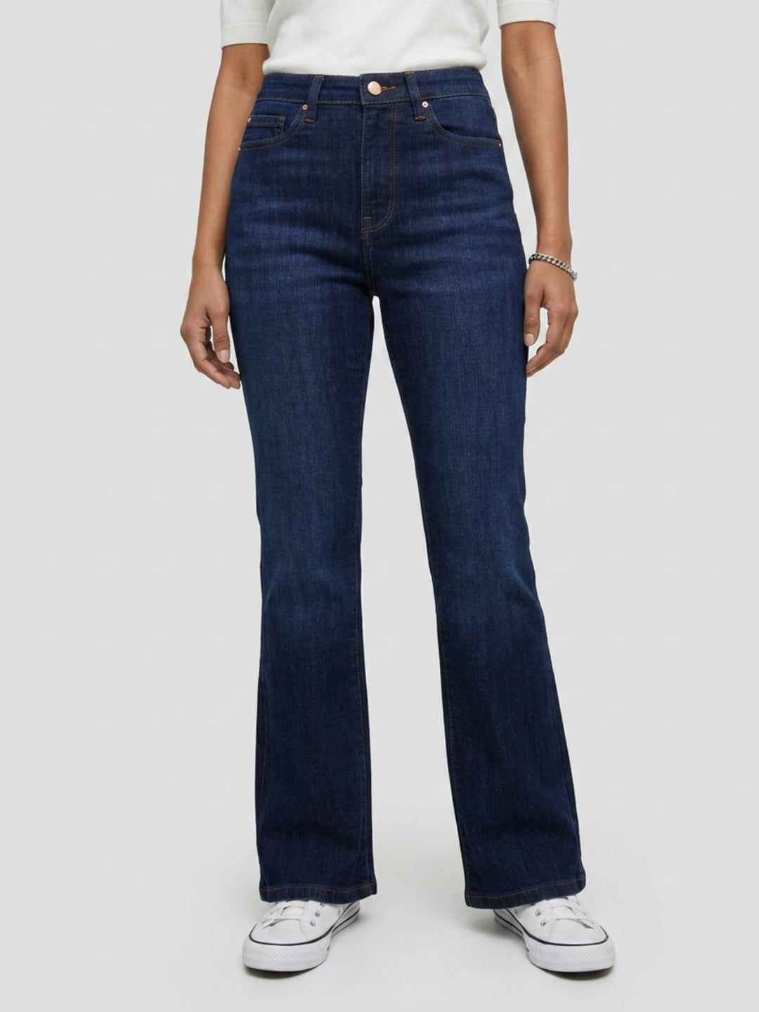 Women Elissa Jeans Boot Cut Fit Dark Blue High Rise