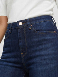 Women Elissa Jeans Boot Cut Fit Dark Blue High Rise