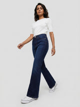 Women Elissa Jeans Boot Cut Fit Dark Blue High Rise
