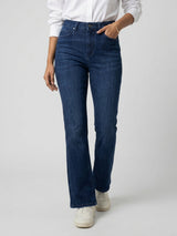 Women Elissa Jeans Boot Cut Fit Dark Blue High Rise