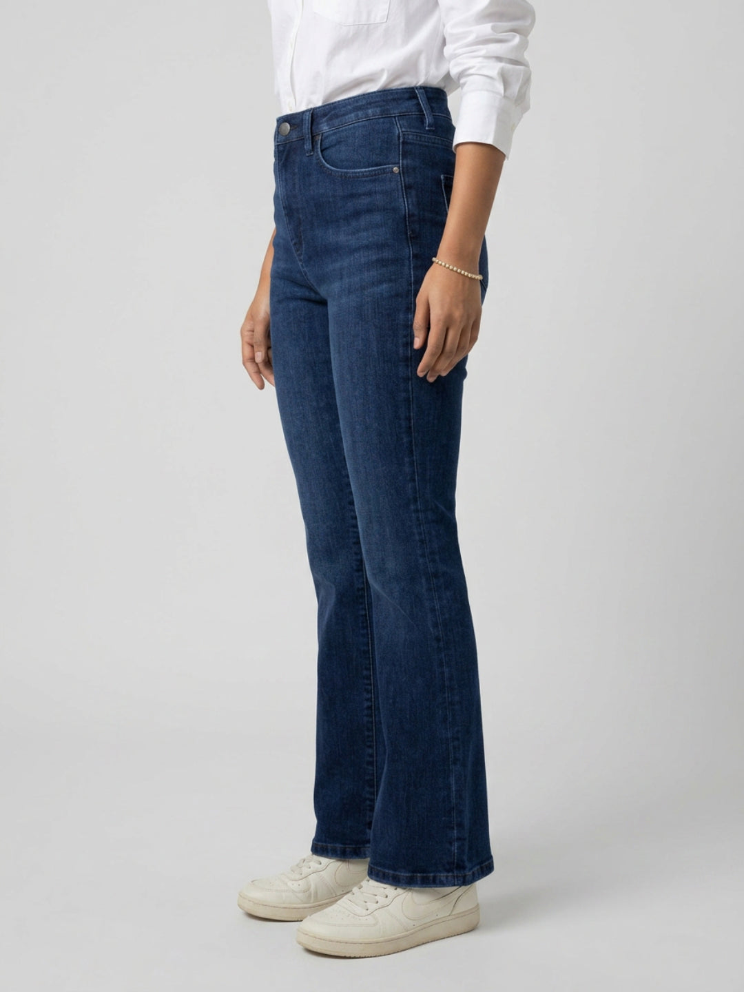 Women Elissa Jeans Boot Cut Fit Dark Blue High Rise