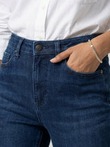 Women Elissa Jeans Boot Cut Fit Dark Blue High Rise