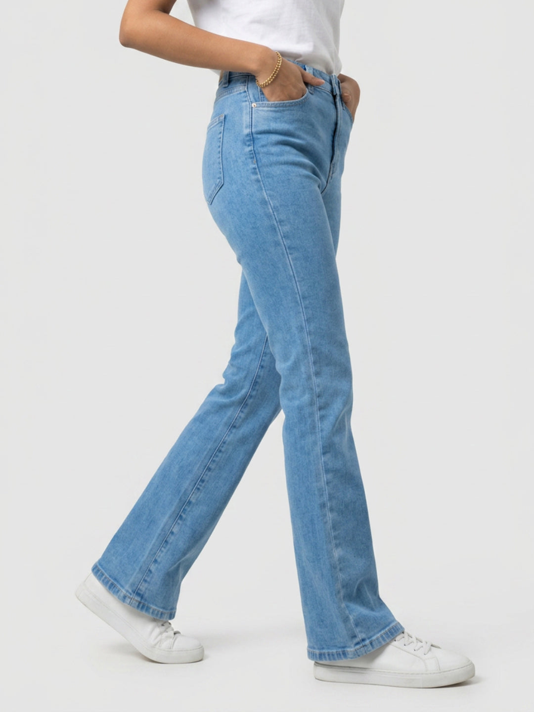 Women Elissa Jeans Boot Cut Fit Light Blue High Rise