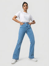 Women Elissa Jeans Boot Cut Fit Light Blue High Rise
