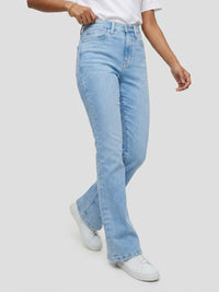 Women Elissa Jeans Boot Cut Fit Light Blue High Rise