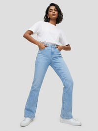 Women Elissa Jeans Boot Cut Fit Light Blue High Rise