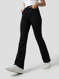 Women Elissa Jeans Boot Cut Fit Jet Black High Rise