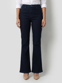 Women Elissa Jeans Boot Cut Fit Dark Blue High Rise