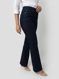 Women Elissa Jeans Boot Cut Fit Dark Blue High Rise
