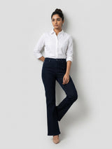 Women Elissa Jeans Boot Cut Fit Dark Blue High Rise