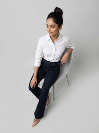 Women Elissa Jeans Boot Cut Fit Dark Blue High Rise