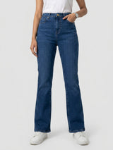 Women Elissa Jeans Boot Cut Fit Dark Blue High Rise