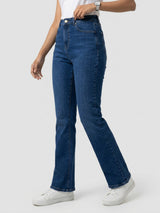 Women Elissa Jeans Boot Cut Fit Dark Blue High Rise