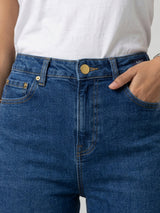 Women Elissa Jeans Boot Cut Fit Dark Blue High Rise