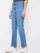 Women Elissa Jeans Boot Cut Fit Light Blue High Rise
