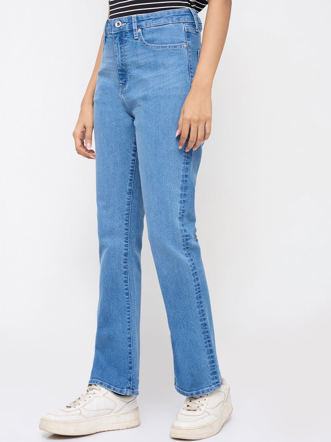 Women Elissa Jeans Boot Cut Fit Light Blue High Rise