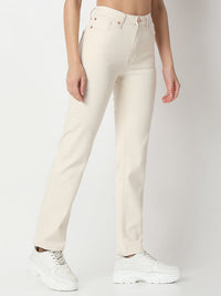 Women Emma Jeans Slim Fit Ecru Mid Rise
