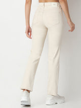 Women Emma Jeans Slim Fit Ecru Mid Rise