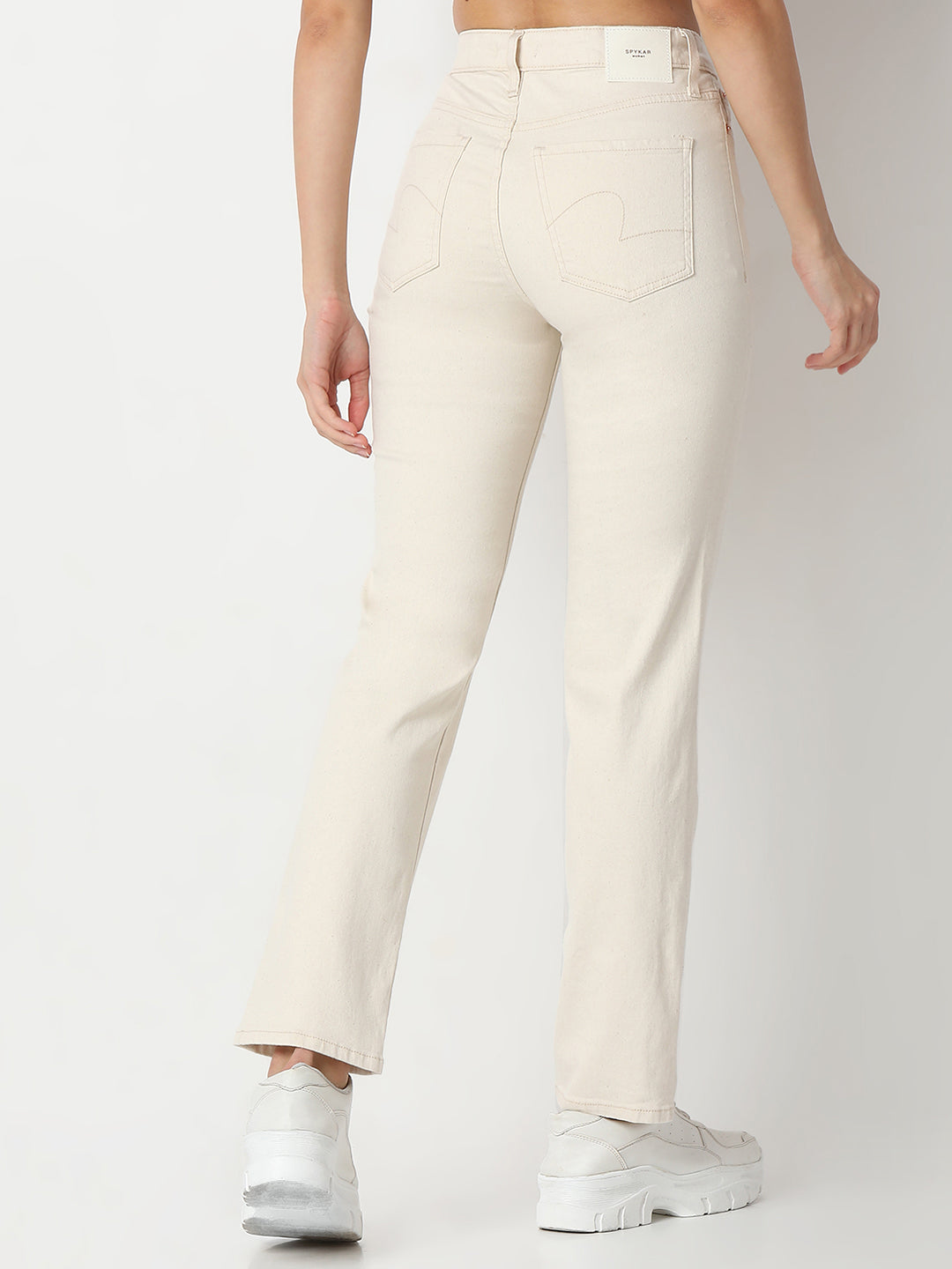 Women Emma Jeans Slim Fit Ecru Mid Rise