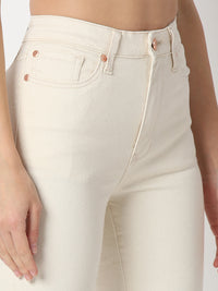 Women Emma Jeans Slim Fit Ecru Mid Rise
