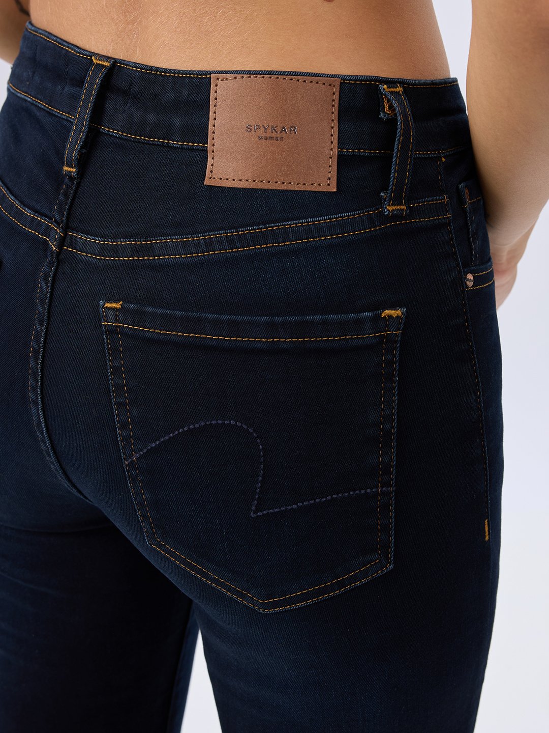 Spykar Jet Black Slim Fit Mid Rise Jeans For Women