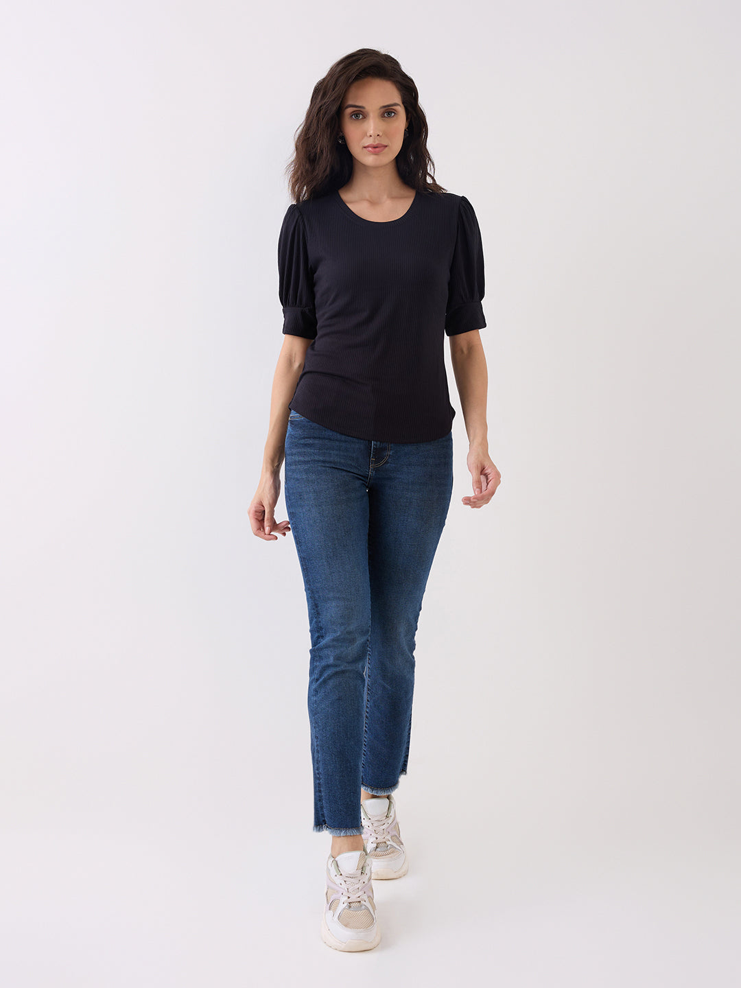 Spykar Blue Mid Rise Slim Straight Fit Casual Jeans For Women
