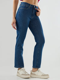 Women Emma Jeans Slim Fit Mid Blue Mid Rise
