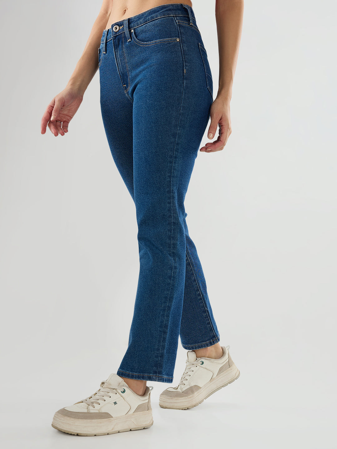 Women Emma Jeans Slim Fit Mid Blue Mid Rise