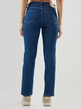 Women Emma Jeans Slim Fit Mid Blue Mid Rise