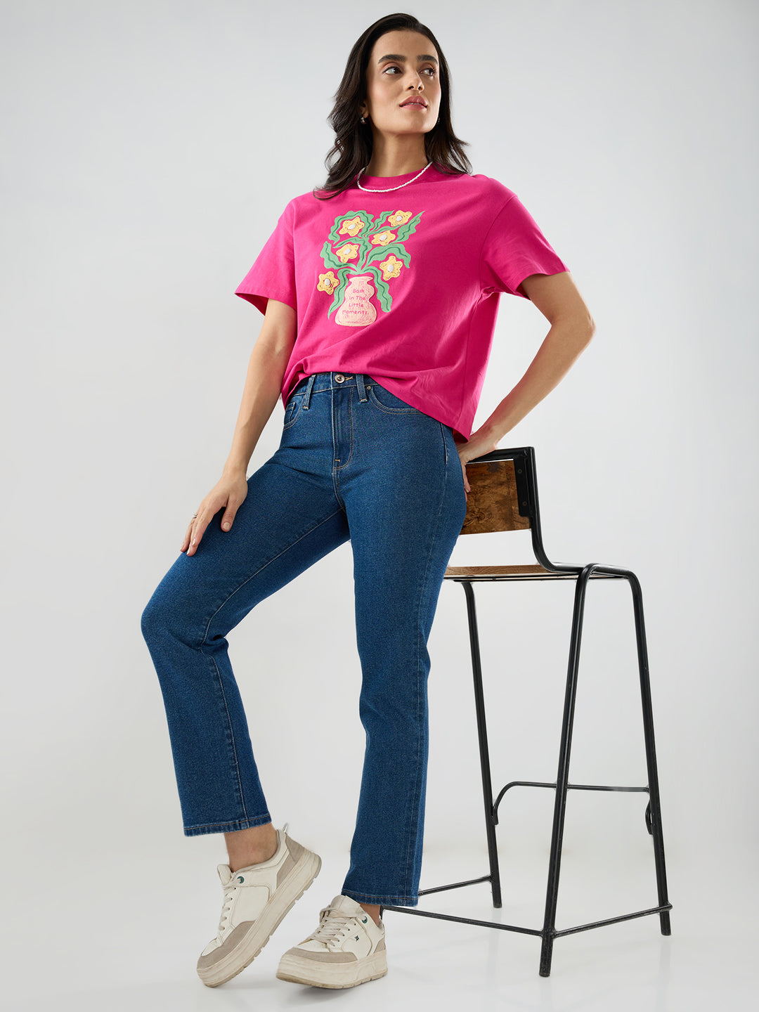 Women Emma Jeans Slim Fit Mid Blue Mid Rise