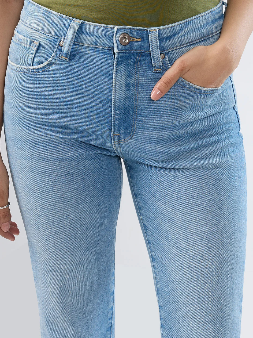 Women Emma Jeans Slim Fit Light Blue Mid Rise