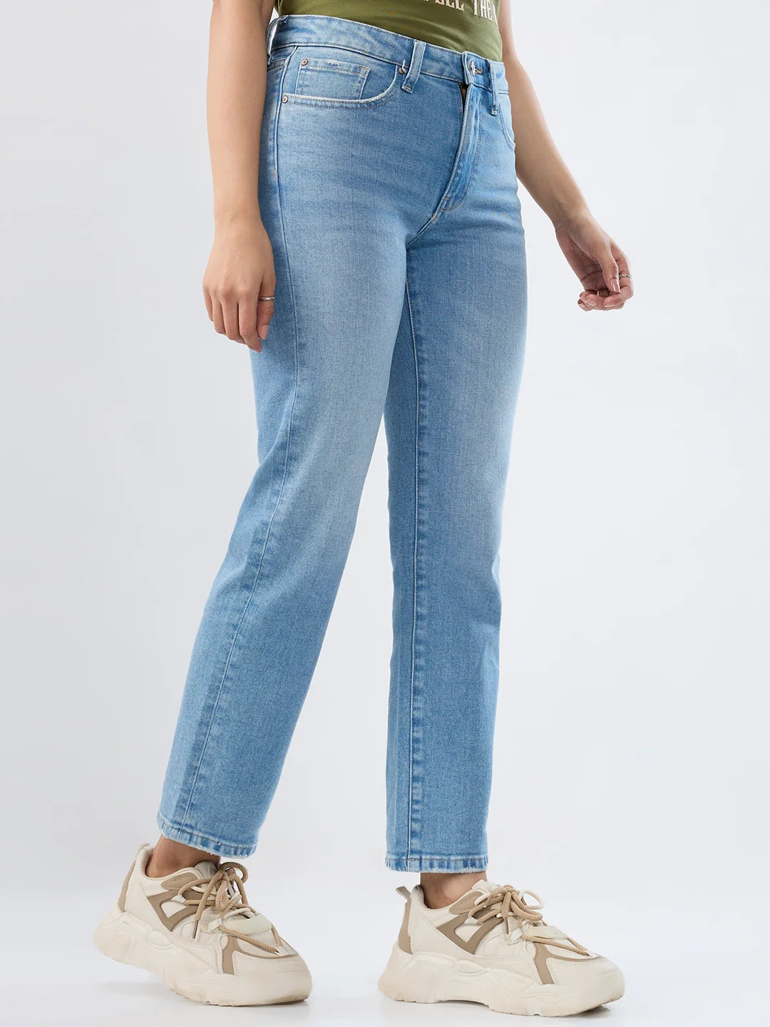 Women Emma Jeans Slim Fit Light Blue Mid Rise