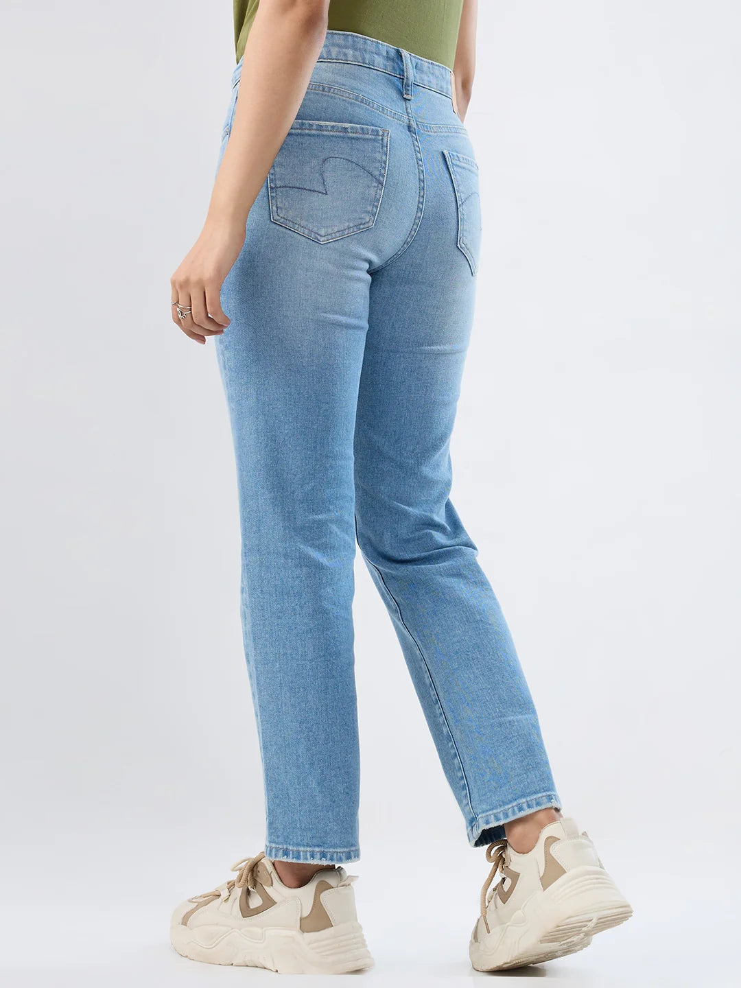 Women Emma Jeans Slim Fit Light Blue Mid Rise