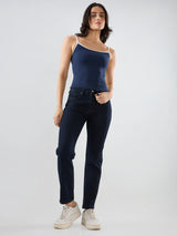 Women Emma Jeans Slim Fit Dark Blue Mid Rise
